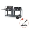 Barbecue Mendy + Plancha Baia 260 Le Marquier Sur Chariot Mixte Ardoise -BarbuArt Boutique 0305 plancha kit de nettoyage mivme27