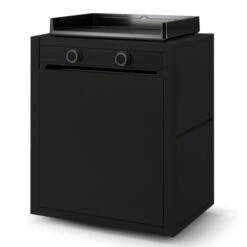 Pack Plancha électrique Forge Adour MODERN 60 Acier Noir + Chariot -BarbuArt Boutique chmaf60n chariot plancha forge adour modern 60 acier noir tablettes rabattues 1