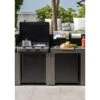 Cuisine D'extérieur ENO Modulo Acier Pour Plancha - 2 Modules -BarbuArt Boutique mobilo eno gris acier 2 modules ambiance