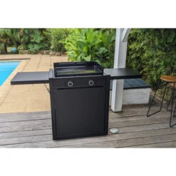 Pack Plancha électrique Forge Adour MODERN 60 Acier Noir + Chariot -BarbuArt Boutique plancha forge adour modern 60 acier sur chariot 2 3