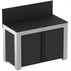 Cuisine D'extérieur ENO Modulo Inox Et Noir Pour Plancha - 5 Modules Avec Table De Cuisson Master -BarbuArt Boutique pmip12085 2 meuble inox leon ferme eno.1749 reduit 2