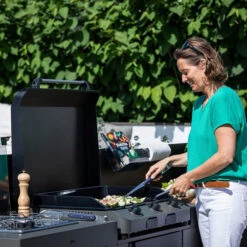 Cuisine D'extérieur ENO Modulo Acier Pour Plancha - 3 Modules Avec Table De Cuisson Master -BarbuArt Boutique pmod7002 a1 cuisine exterieur modulo plancha gris cargo eno table master