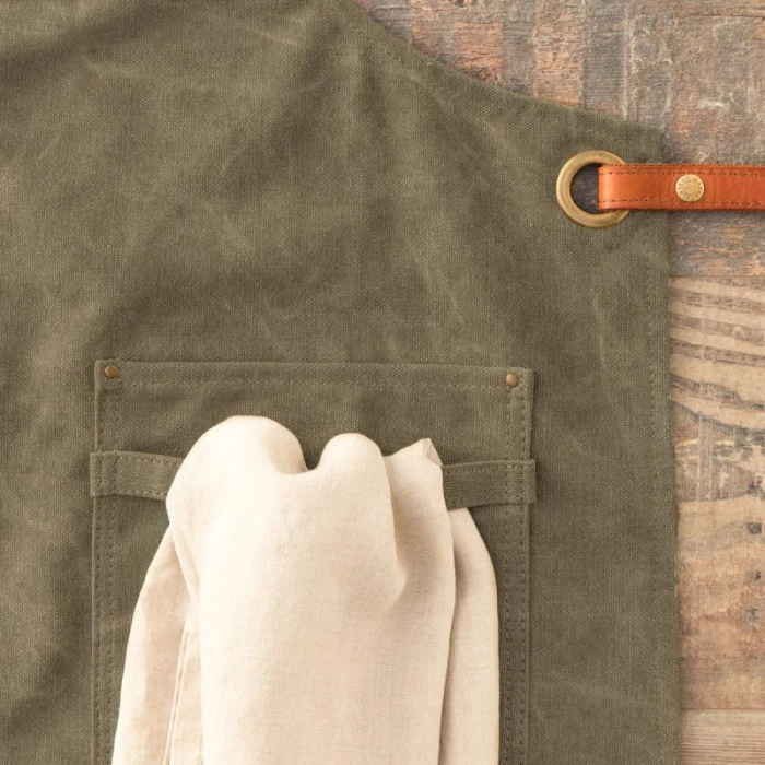 Tablier Barbecue Toile Coton Vintage Alaskan Maker 325 - Vert Olive 5 Tablier Barbecue Toile Coton Vintage Alaskan Maker 325 - Vert Olive – Image 3