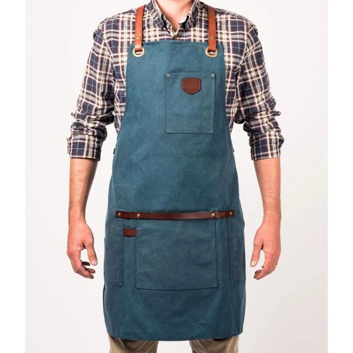 Tablier Barbecue Toile Waxée Alaskan Maker 547 - Bleu Canard 4 Tablier Barbecue Toile Waxée Alaskan Maker 547 - Bleu Canard – Image 2